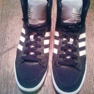 Pale pink and black ADIDAS Hi-tops